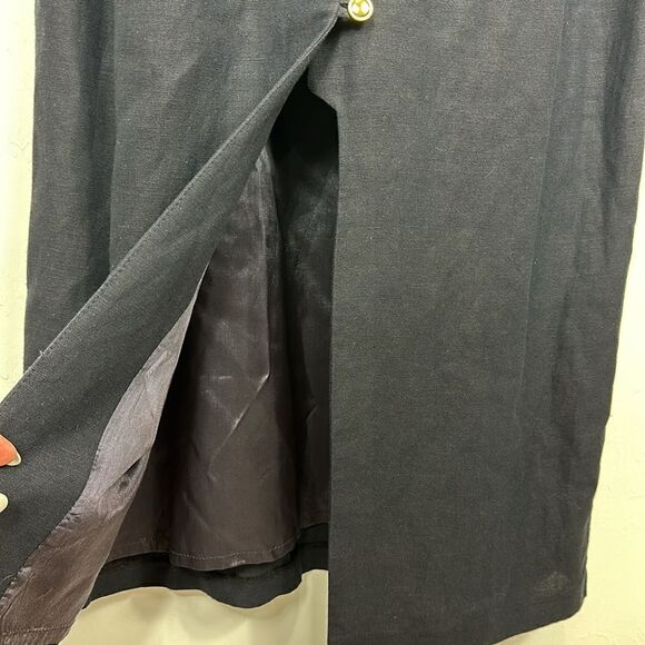 For Pete’s Sake Linen Blend Black Button Front Sleeveless Dress Size 14 - Picture 3 of 9